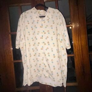 TOMMY BAHAMA Men's XXL Hawaiian SHIRT PINEAPPLES 100% SILK EUC